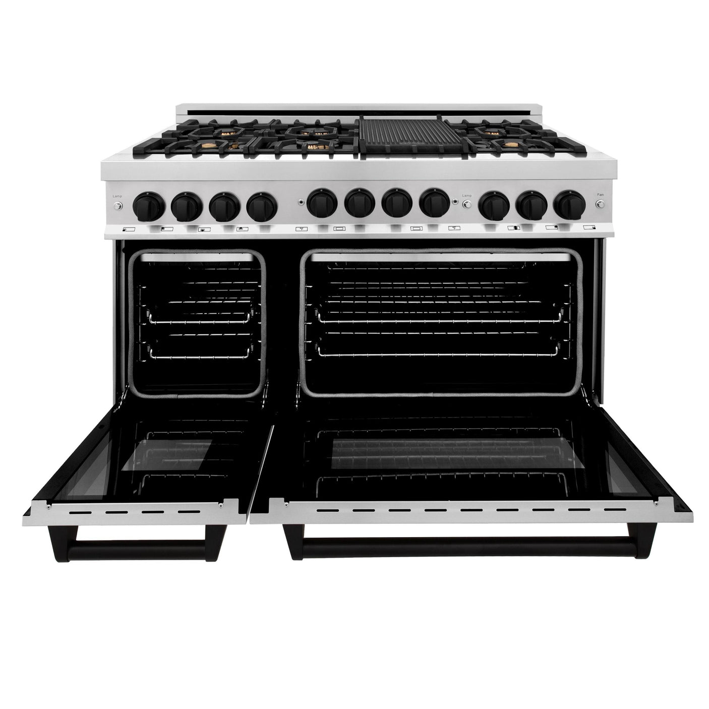 ZLINE Autograph Edition 48" 6.0 cu. ft. Range with Gas Stove and Gas Oven in Stainless Steel with Accents (RGZ-48) [Color: Matte Black]