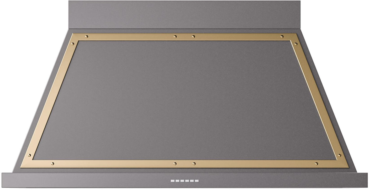 ILVE UANB48MGG Nostalgie 48" Hood in Matte Graphite with Brass trim