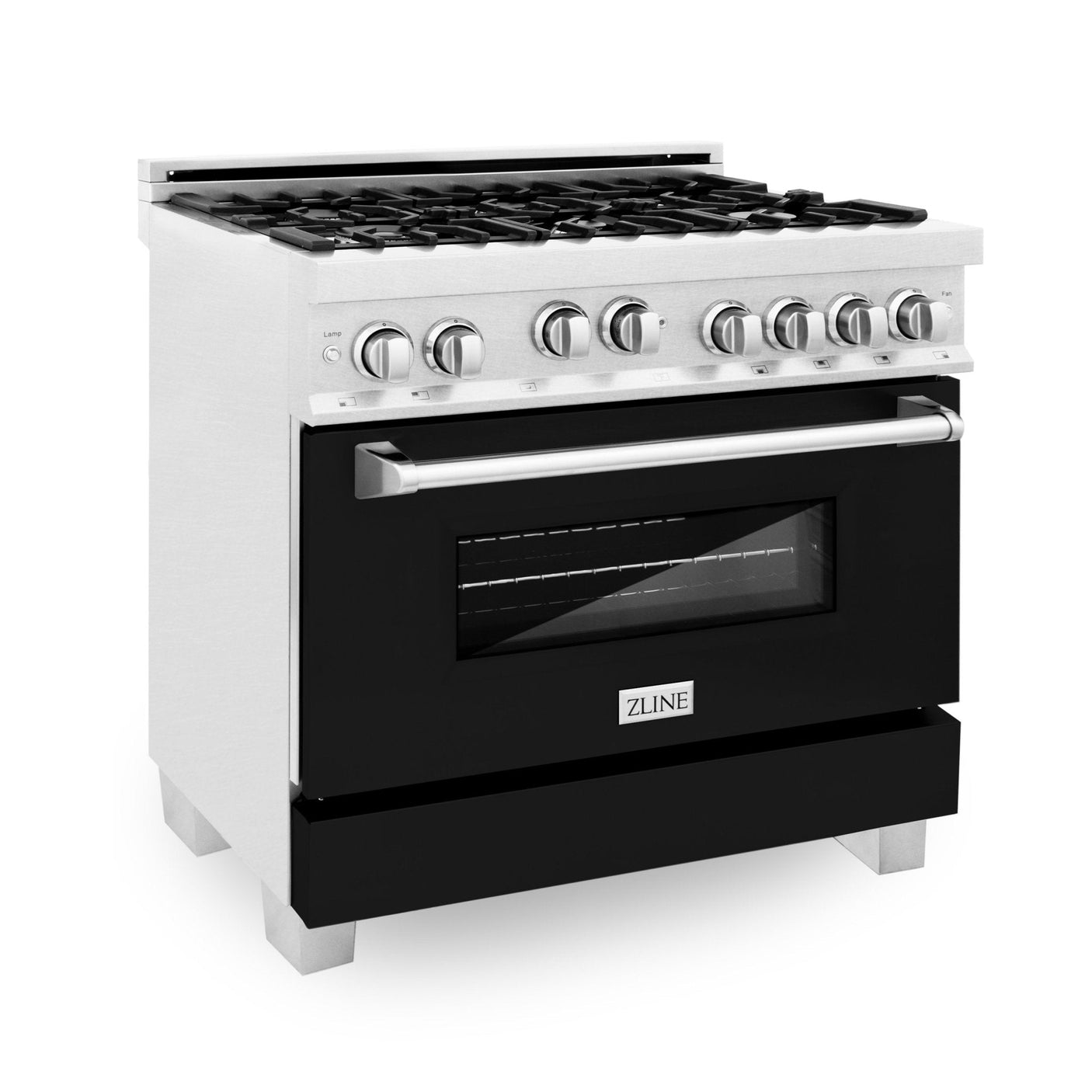 ZLINE 36" Professional 4.6 cu. ft. Gas on Gas Range in ZLINE DuraSnow® Stainless Steel with Color Door Options (RGS-SN-36) [Color: Blue Gloss]