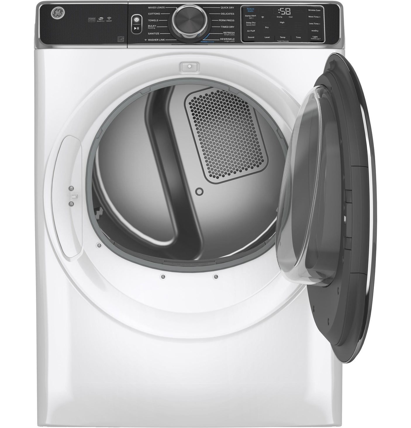 GE® ENERGY STAR® 7.8 cu. ft. Capacity Smart Front Load Gas Dryer with Steam and Sanitize Cycle