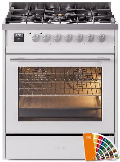 Professional Plus II 30 Inch Dual Fuel Natural Gas Freestanding Range in RAL Custom Color with Trim