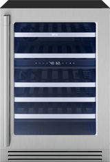 Presrv Pro Wine Cooler, 24in Under Cabinet, SS+Glass, Reverse Door, 2 Zone