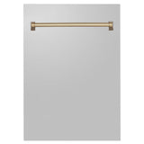 ZLINE 18 in. Autograph Edition Tallac Dishwasher Panel in Stainless Steel with Accent Handle (DPVZ-304-18) [Color: Champagne Bronze]