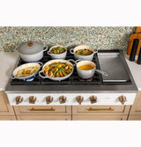 Café™ 48" Commercial-Style Gas Rangetop with 6 Burners and Integrated Griddle (Natural Gas)