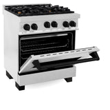 ZLINE 30" 4.0 cu. ft. Range with Gas Stove and Gas Oven in DuraSnow® Stainless Steel with Accents (RGSZ-SN-30) [Accent: Gold]