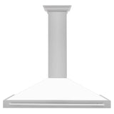 ZLINE 48 in. Convertible Fingerprint Resistant DuraSnow Stainless Steel Range Hood with Stainless Steel Handle (KB4SNX-48) [Color: White Matte Shell]