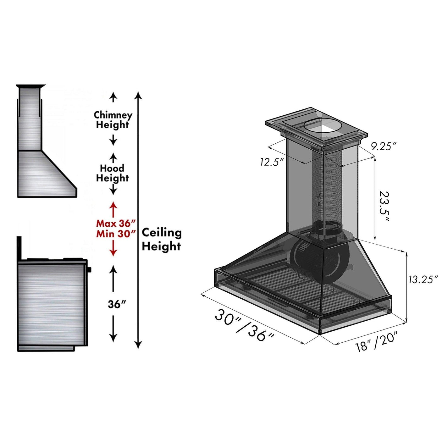 ZLINE Designer Carved Wooden Wall Mount Range Hood in Walnut (KBRRC)