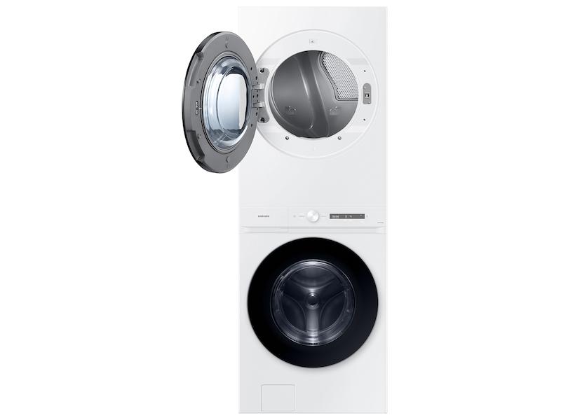 Bespoke AI Laundry Hub™ 4.6 cu. ft. Large Capacity Single Unit Washer with Steam Wash and 7.6 cu. ft. Gas Dryer in White