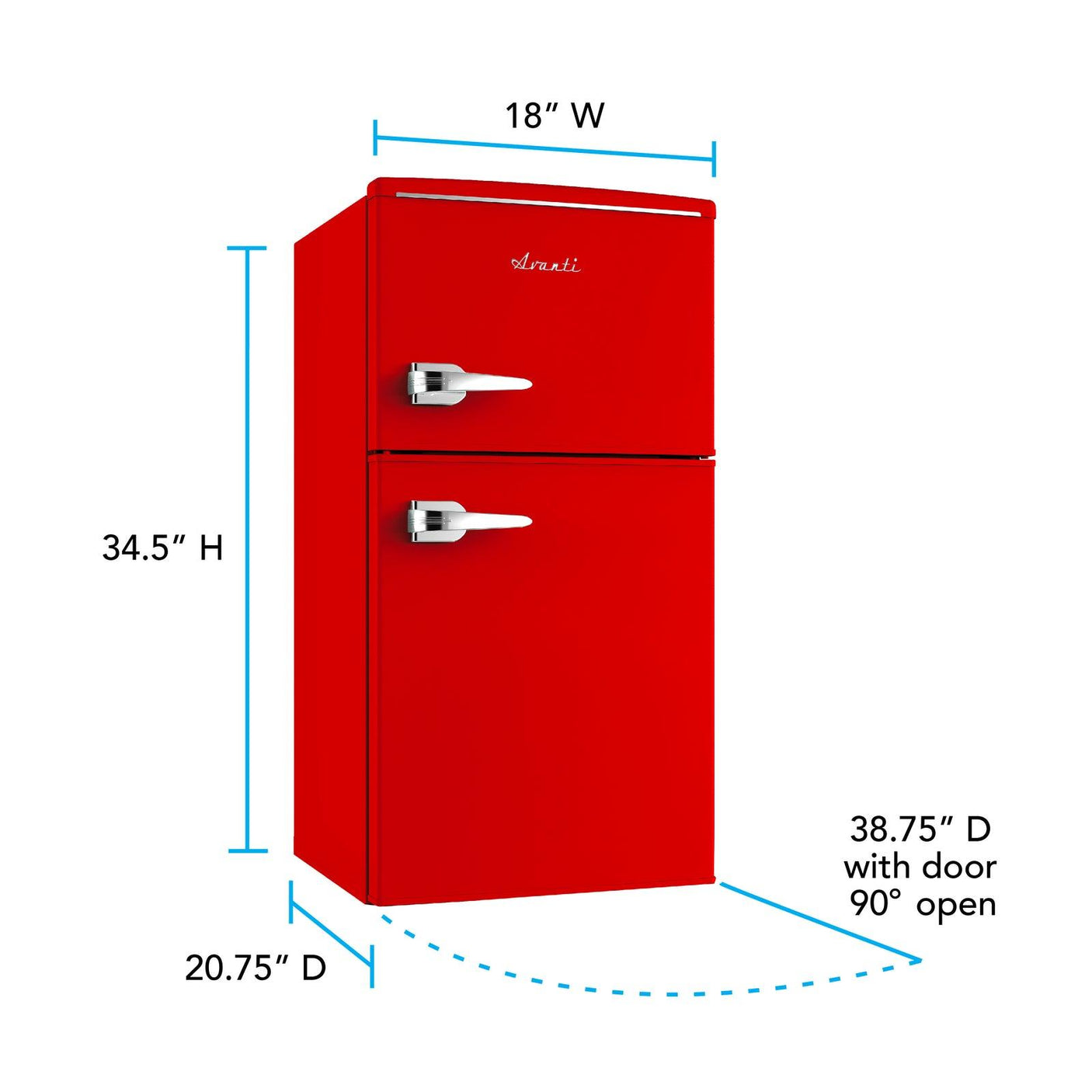 Avanti Retro Series Compact Refrigerator and Freezer, 3.0 cu. ft. - Red / 3.0 cu. ft.