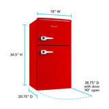 Avanti Retro Series Compact Refrigerator and Freezer, 3.0 cu. ft. - Red / 3.0 cu. ft.