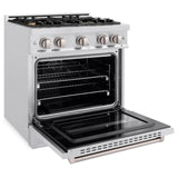 ZLINE 30 in. 4.2 cu. ft. Classic Gas Range with Convection Gas Oven in DuraSnow' Stainless Steel with 4 Brass Burners (CGRS-BR-30)