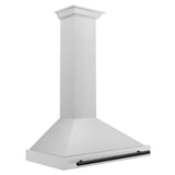 ZLINE 36 in. Autograph Edition Convertible Fingerprint Resistant DuraSnow Stainless Steel Range Hood with Champagne Bronze Handle (KB4SNZ-36-CB) [Color: Matte Black Accents]