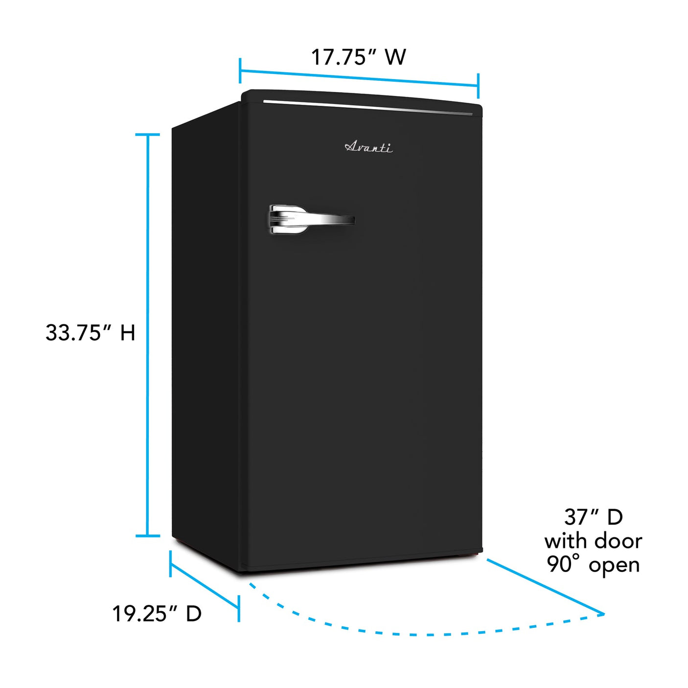 Avanti Retro Series Compact Refrigerator, 3.1 cu. ft. - Black / 3.1 cu. ft.