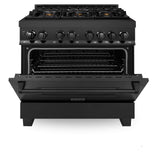 ZLINE 36 in. Black Stainless 4.6 cu.ft. 6 Gas Burner/Electric Oven Range (RAB-BR-36)