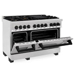 ZLINE Autograph Edition 48" 6.0 cu. ft. Dual Fuel Range with Gas Stove and Electric Oven in DuraSnow Stainless Steel (RASZ-SN-48) [Color: Gold]