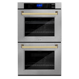 ZLINE 30" Autograph Edition Double Wall Oven with Self Clean and True Convection in DuraSnow Stainless Steel (AWDSZ-30) [Color: Gold]