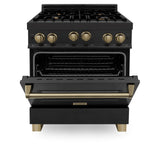 ZLINE Autograph Edition 30" 4.0 cu. ft. Range with Gas Stove and Gas Oven in Black Stainless steel with Accents (RGBZ-30) [Color: Champagne Bronze]