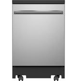 GE® ENERGY STAR® 24" Stainless Steel Interior Portable Dishwasher with Sanitize Cycle