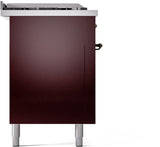 Nostalgie II 60 Inch Dual Fuel Liquid Propane Freestanding Range in Burgundy with Bronze Trim