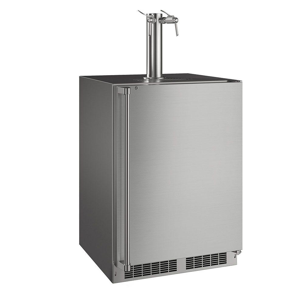 24-in Outdoor Built-in Dispenser with Twin Wine & Beverage Tap with Door Style - Stainless Steel, Dispenser Type - Twin Wine