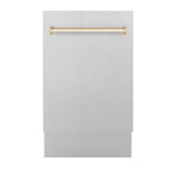 ZLINE Autograph Edition 18" Compact 3rd Rack Top Control Dishwasher in DuraSnow Stainless Steel with Accent Handle, 51dBa (DWVZ-SN-18) [Color: Gold]