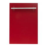 ZLINE 18 in. Dishwasher Panel in Stainless Steel with Modern Handle (DP-18) [Color: Red Matte]