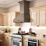 ZLINE Wooden Wall Mount Range Hood in Distressed Gray - Includes Motor (321GG) [Size: 30 inch]