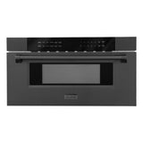 ZLINE 30" Microwave Drawer in Black Stainless Steel with Traditional Handle (MWD-30-BS)