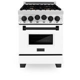 ZLINE Autograph Edition 24" 2.8 cu. ft. Range with Gas Stove and Gas Oven in Stainless Steel with White Matte Door and Matte Black Accents (RGZ-WM-24) [Color: Gold]