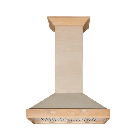 ZLINE Ducted Unfinished Wooden Wall Mount Range Hood with Remote Motor (KBUF-RD) [Size: 42 Inch]