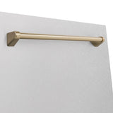 ZLINE 24 in. Autograph Edition Monument Dishwasher Panel with Champagne Bronze Handle in Color Options (DPMTZ-24-CB) [Color: DuraSnow Stainless Steel with Champagne Bronze Handle]