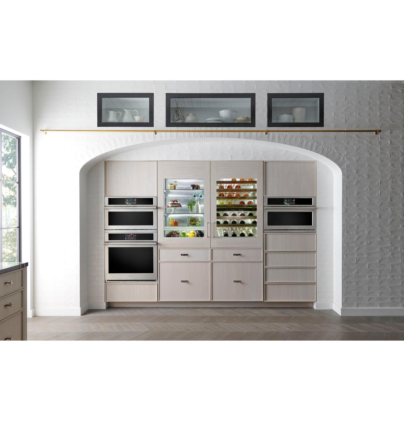 Monogram 30" Panel-Ready Integrated Glass-Door Refrigerator for Single or Dual Installation