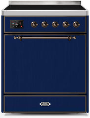 Majestic II 30 Inch Electric Freestanding Range in Blue with Bronze Trim