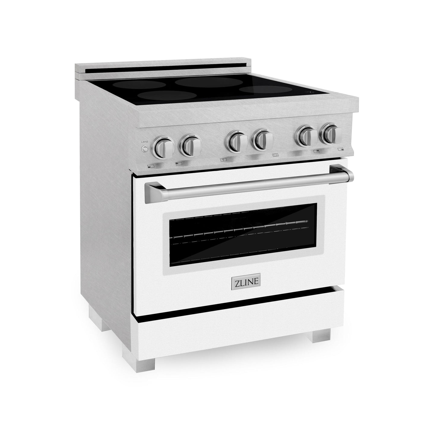 ZLINE 30" 4.0 cu. ft. Induction Range in DuraSnow with a 4 Element Stove and Electric Oven (RAINDS-30) [Color: Black Matte]