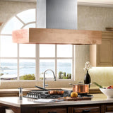 ZLINE Remote Blower Designer Series Wooden Island Mount Range Hood in Butcher Block (681iM-RD) [Size: 36 Inch, CFM: 700]