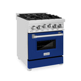 ZLINE 24 in. 2.8 cu. ft. Range with Gas Stove and Gas Oven in Stainless Steel (RG24) [Color: Blue Matte]