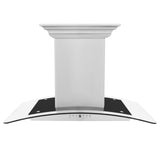 ZLINE Island Mount Range Hood in Stainless Steel with Built-in ZLINE CrownSound Bluetooth Speakers (GL5iCRN-BT)