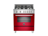 30 4-Burner, Gas Oven Red