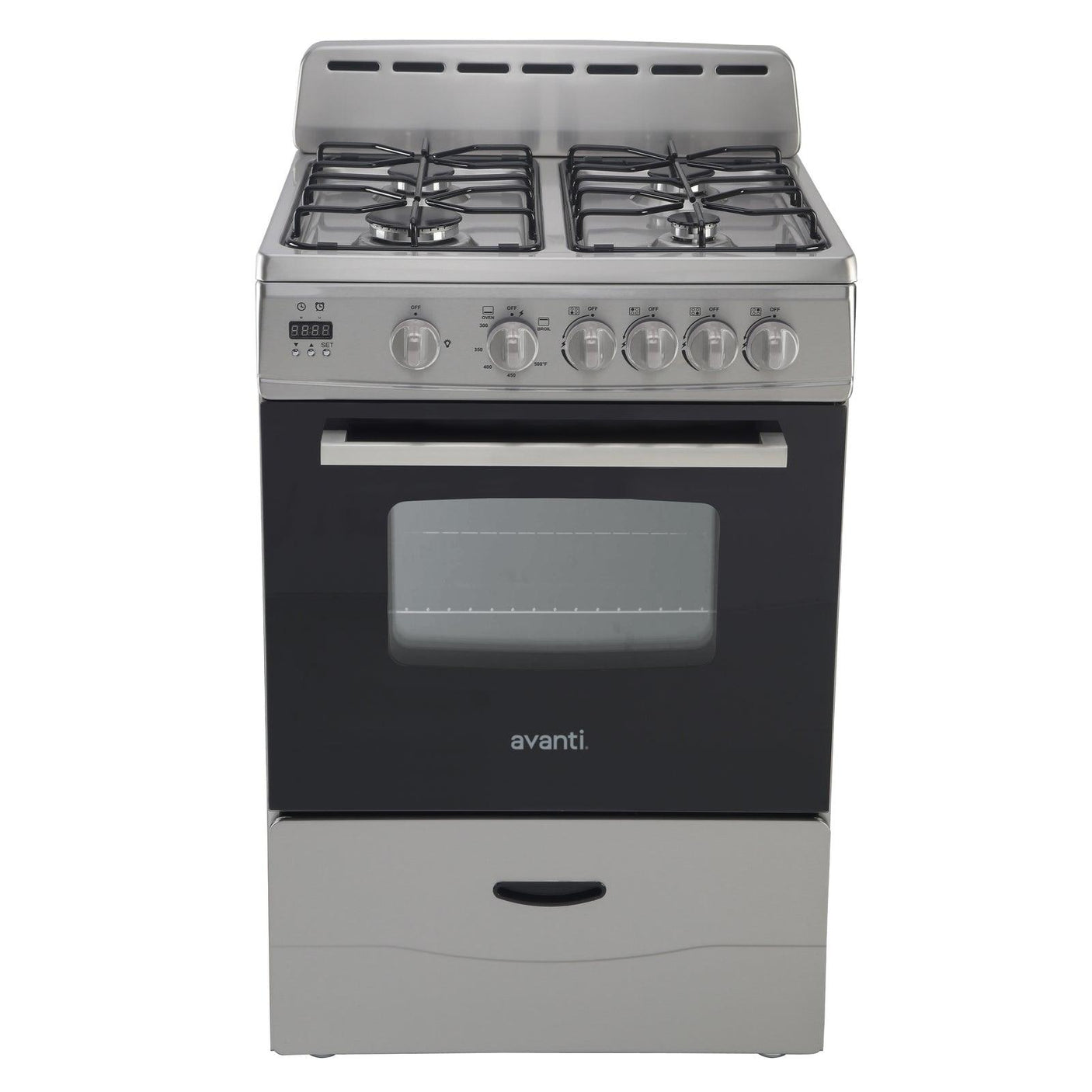 Avanti 24" Compact Gas Range Oven - Black / 2.6 cu. ft.