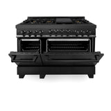 ZLINE 48" 6.0 cu. ft. Range with Gas Stove and Gas Oven in Black Stainless Steel (RGB-48)