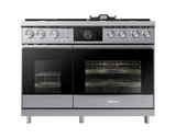 48" Pro Dual-Fuel Steam Range, Silver Stainless Steel, Natural Gas