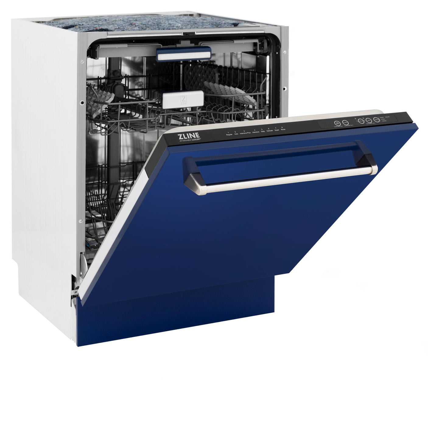 ZLINE 24" Tallac Series 3rd Rack Dishwasher with Traditional Handle, 51dBa (DWV-24) [Color: Blue Gloss]