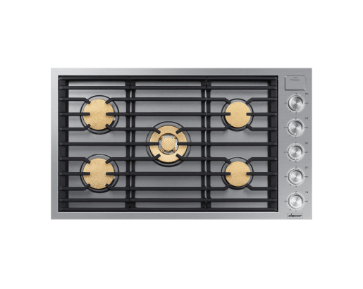 36" Gas Cooktop, Silver Stainless Steel, Natural Gas