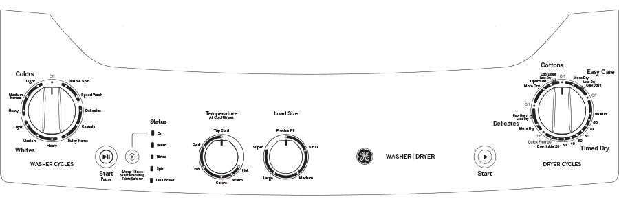 GE Unitized Spacemaker® 3.8 cu. ft. Capacity Washer with Stainless Steel Basket and 5.9 cu. ft. Capacity Long Vent Electric Dryer