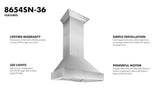 ZLINE DuraSnow Stainless Steel Range Hood with DuraSnow Shell (8654SN)