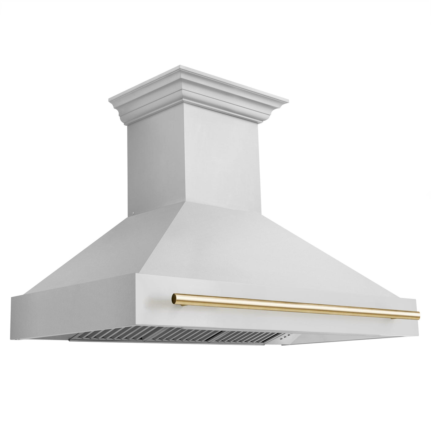 ZLINE 48 in. Autograph Edition Stainless Steel Range Hood with Stainless Steel Shell and Accented Handle (8654STZ-48) [Color: Gold]