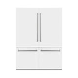 ZLINE 60" 32.2 cu. ft. Built-In 4-Door French Door Refrigerator with Internal Water and Ice Dispenser in White Matte (RBIV-WM-60)