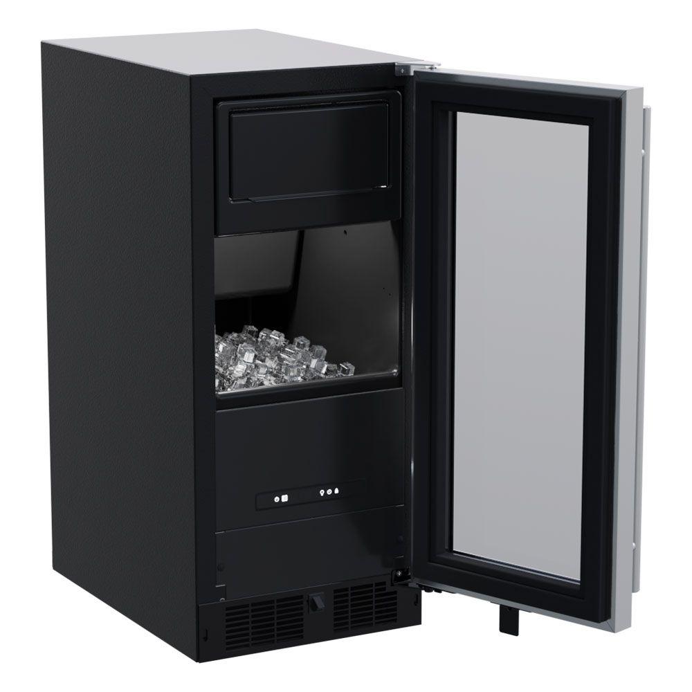 15-In Built-In Clear Ice Machine with Door Style - Stainless Steel Frame Glass