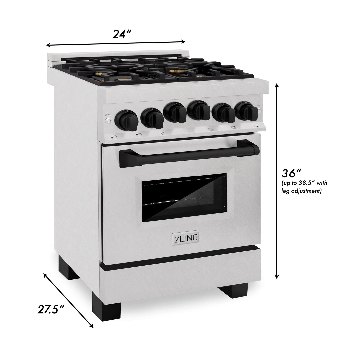 ZLINE Autograph Edition 24" 2.8 cu. ft. Range with Gas Stove and Gas Oven in DuraSnow Stainless Steel with Champagne Bronze Accents (RGSZ-SN-24) [Color: Champagne Bronze]