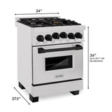 ZLINE Autograph Edition 24" 2.8 cu. ft. Range with Gas Stove and Gas Oven in DuraSnow Stainless Steel with Champagne Bronze Accents (RGSZ-SN-24) [Color: Matte Black]